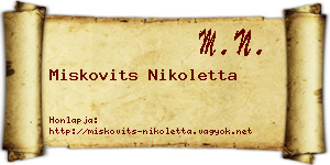 Miskovits Nikoletta névjegykártya