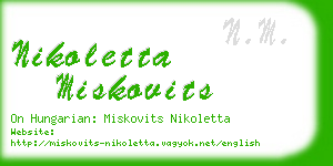 nikoletta miskovits business card